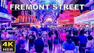 4K HDR Fremont Street Las Vegas Walking Tour  2023  Las Vegas Nevada USA [upl. by Diarmit]