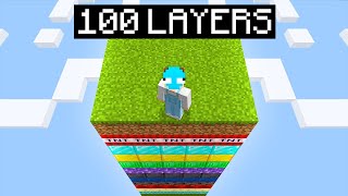 Minecraft But Its 100 LAYERS [upl. by Aihseuqram48]