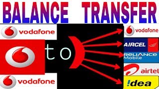 Vodafone balance transfer in any SIM VODAFONE to ideaAirtel Vodafone Reliance Aircel [upl. by Carmelia754]