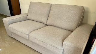 IKEA KIVIK Two seat Sofa Hillared Beige Color very comfy Unboxing [upl. by Izy473]