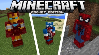 MARVEL SUPERHEROES in MCPE Minecraft PE Mods amp Addons [upl. by Annert]