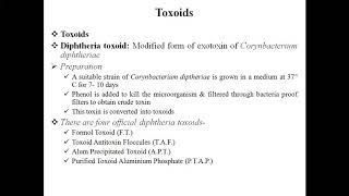 Toxoids Diphtheria Toxoid amp Tetanus Toxoid11T Pharmaceutics I D Pharm 2019 Class No 61 [upl. by Schreiber907]