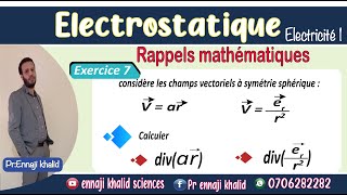 Exercice 7 calcul de la divergence dans les coordonnées sphériques [upl. by Adaj286]