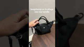 review longchamp xs le pliage neo top handle bag black  ❤️ [upl. by Nalyd]