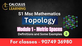 Semester 1 Msc Topology metric spaces Definitions and examples 2 [upl. by Storm842]