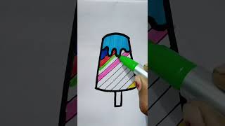 Icecream colour drowning 😏viralshort youtubeshorts shortsfeed drawing [upl. by Esyla]