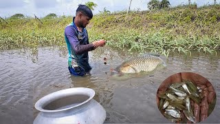 Best Fishing  Villege Young Boy Catching Fish😱 [upl. by Artaed]