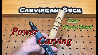 Power Carving a Dowel Spirit with KutzallDremel [upl. by Jermain]