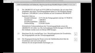 Anschaffungskosten Herstellungskosten Kauf Erwerb Grundstücke Gebäude Abschlussprüfung FOS BOS 2009 [upl. by Ynove]