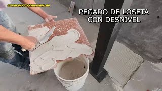 Como Pegar Loseta en un Piso Desnivelado  CONSTRUCCIONES IDEALES [upl. by Aynatan627]