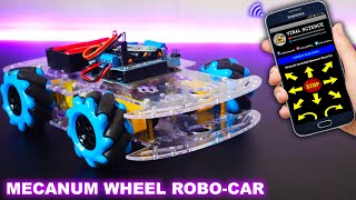 Arduino Mecanum Wheel Robot Car  All Direction Smartphone Controlled [upl. by Stefania]