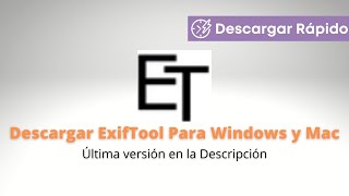 Descargar ExifTool Para Windows y Mac [upl. by Aihsekal]