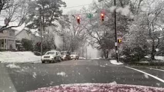 WATCH NOW Snow falls in WinstonSalem on Jan 3 2022 [upl. by Auqinahs]