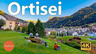 Ortisei Dolomites Italy  Fall Walking Tour 🍁 4K UHD [upl. by Micheal]