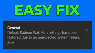 How To Fix Default Radeon WattMan Settings Have Been Restored [upl. by Eneryc]