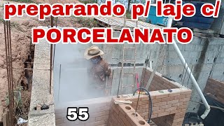 TIJ ECO IGARATÁ ep 55 cortando parede para encaixe da laje dos banheiros  com porcelanato [upl. by Sherye23]