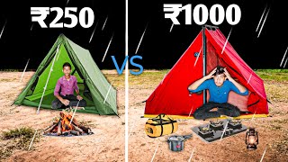 Overnight Survival challenge in low to high budget tent house 🏠 low Budget kids house ₹250₹1000 [upl. by Debbee]