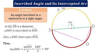 Inscribed Angle and Its Intercepted Arc [upl. by Neirod]