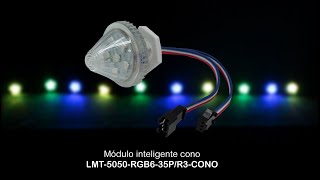 Módulo inteligente tipo cono con 6 LEDs LMT5050RGB635PR3CONO [upl. by Knitter]