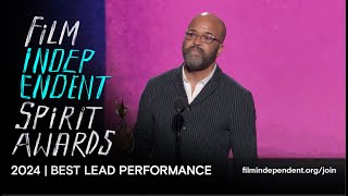 JEFFREY WRIGHT wins BEST LEAD PERFORMANCE at the 2024 Film Independent Spirit Awards [upl. by Anitap]