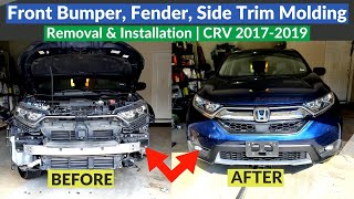 2017  2019 Honda CRV  How to Replace Front Bumper Inner Fender Side Molding [upl. by Nare]