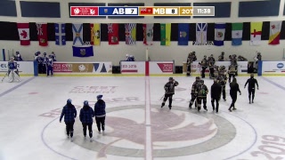 2019 CWG  Ringette  Game 16  AB vs MB [upl. by Nonnahsal]