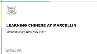 Learning Chinese at Marcellin College [upl. by Enrobyalc]