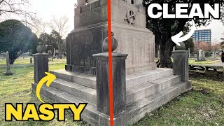 Cleaning 100 Year Old Headstones Without Touching Them [upl. by Idieh687]