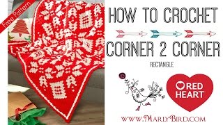 How to Crochet Half Double Crochet Corner to Corner Rectangle [upl. by Longawa]