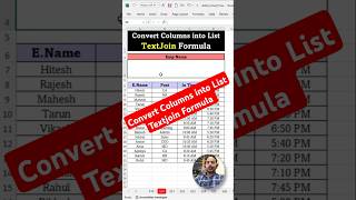 Convert Columns into List Using Textjoin  Convert Columns into List  Textjoin Formula in Excel [upl. by Danby]