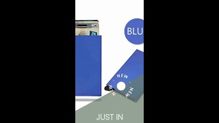 Rfid Credit Card Holder Metal Thin Slim Smart Wallet Men Women Wallets Pop Up Minimalist Small Bl [upl. by Ligetti]