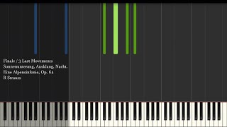 Finale  3 Last Movements  Eine Alpensinfonie Op64  R Strauss  Synthesia Piano Tutorial [upl. by Lyssa]