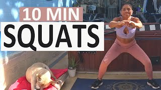 10 MIN SQUAT HOME Workout  No equipment [upl. by Meldon]