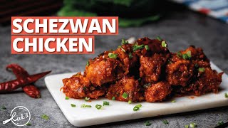 Schezwan Chicken Recipe  Restaurant style IndoChinese Chicken Starter  Cookd [upl. by Rakia252]