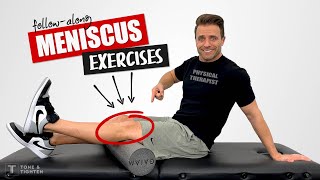 FollowAlong Exercise Routine For Meniscus Tear Knee Pain [upl. by Ataynik]