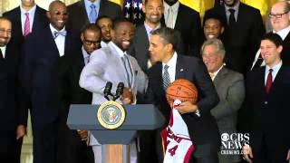 Obama tells LeBron quotIts your world manquot [upl. by Adnaluy]