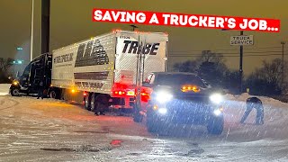 RAM TRX Tries to Save FULLY LOADED 80000lb Semi Truck in a Ditch PA SNOW STORM 2024 [upl. by Aehsila]