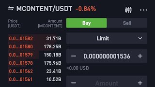 How to buy mcontent coin on bitmart limit order setup [upl. by Cudlip717]