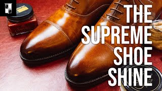 The Ultimate Shoe Shine Featuring Saphir polish amp wax [upl. by Abbot]