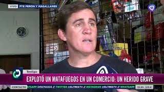 Explotó un matafuegos en un comercio [upl. by Olga749]