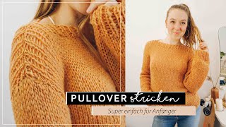 Sehr einfachen Basic PULLOVER stricken  Strickanleitung für Anfänger [upl. by Wehhtam41]