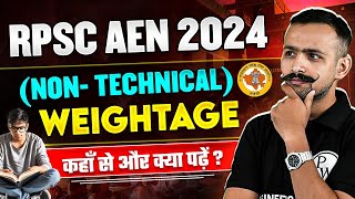 RPSC AEN 2024  NonTechnical Subject Weightage  RPSC AEN Preparation 2024 [upl. by Brigit]