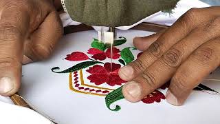 new flowers 💐 😍 embroidery design ✨️ rizwanalitv embroidery stitching [upl. by Ennavoj981]