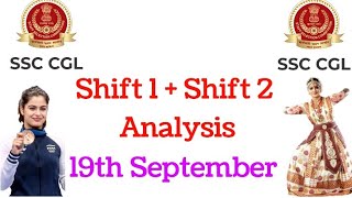 SSC CGL 19 September Shift 1 and Shift 2 GK Analysis  Todays Analysis  Memory Based Question [upl. by Eaj269]