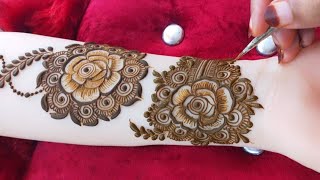 Very Beautiful Unique Floral Henna Design For Front Hand  Latest Full Hand Floral Henna Tutorial [upl. by Imailiv]