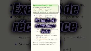 Exemple de raisonnement par recurrence forte cpge maths pcsi mpsi [upl. by Brink]