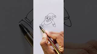 HOW TO DRAW A SANTA CLAUS WITH SLEIGH Easy FOR KIDS STEP BY STEP shorts art drawing [upl. by Rebmit]