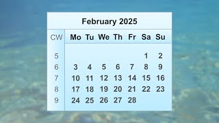 February 2025 Calendar [upl. by Zohara]