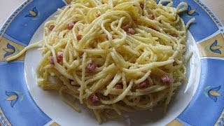 Kochen Spaghetti Carbonara mit Speck schnelle Rezepte rezept Spaghetti Carbonara Kochrezepte [upl. by Vihs957]