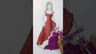 Art dress ❤️ artwork  Glitter dress fashion art satisfying [upl. by Llenrup]